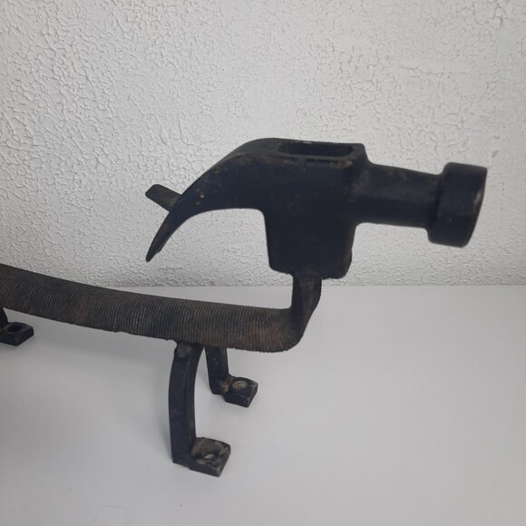 Welded Scrap Metal Dog Figurine Hammer Head Boot Scraper 15", 6" Tall UNIQUE VTG - Picture 5 of 10